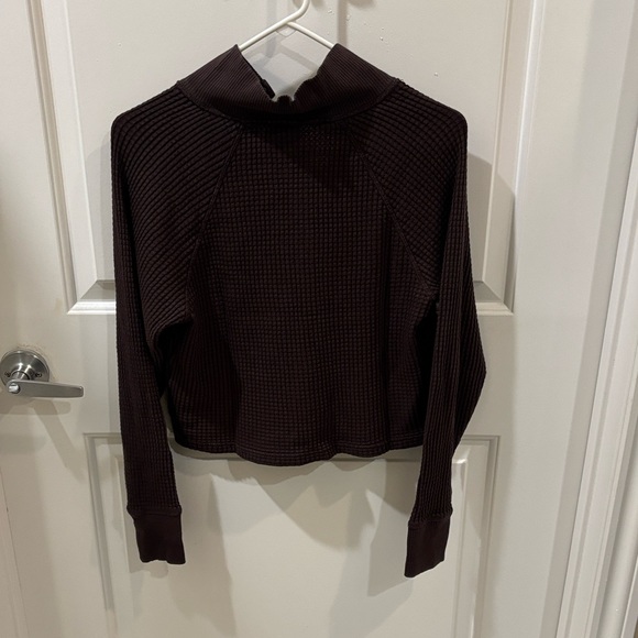 NWT Aerie Wow! Waffle Mockneck Henley Long Sleeve T-Shirt - Picture 8 of 9